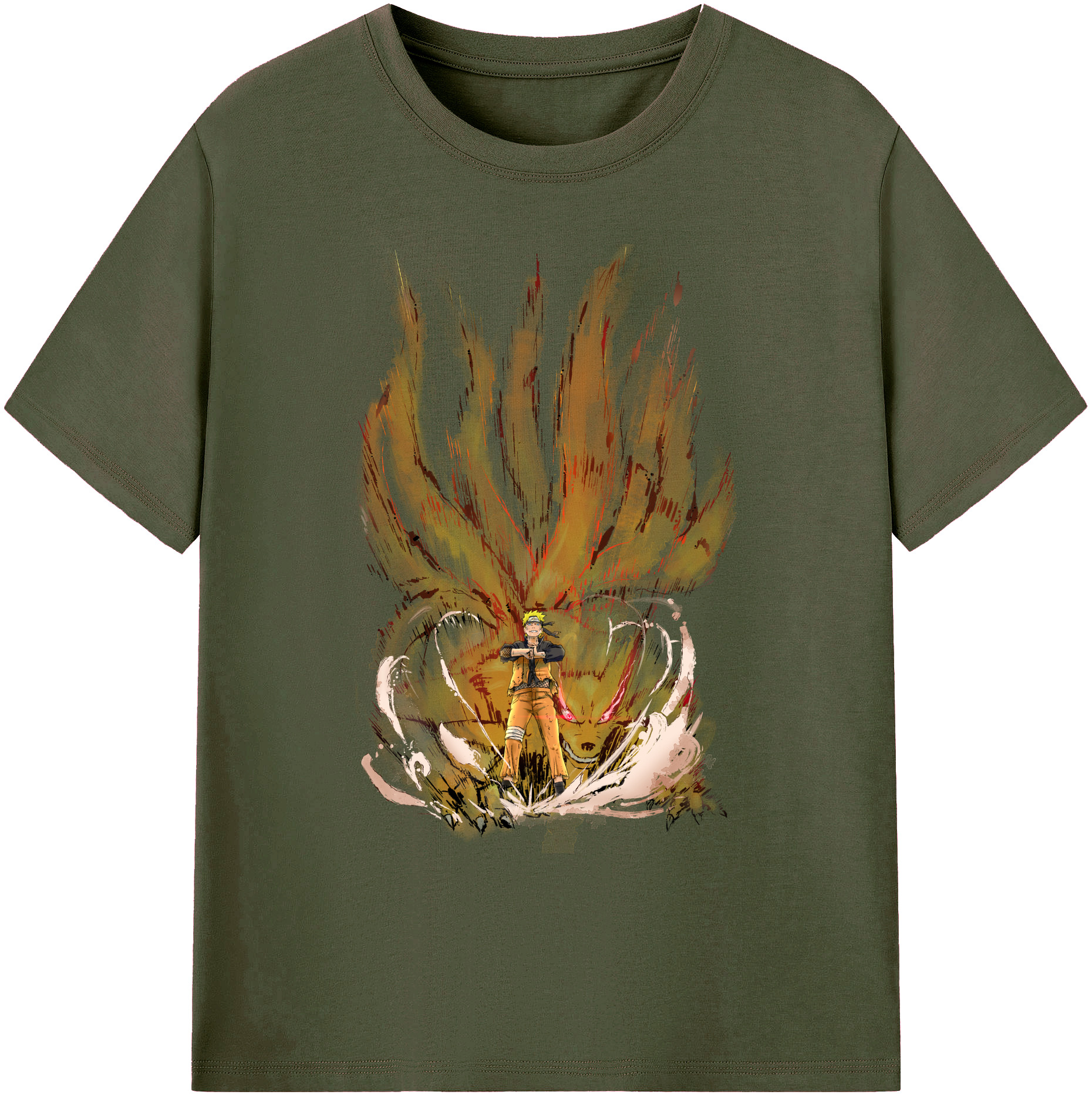 （画像用） NARUTO -ナルト- うずまき ナルト Uzumaki Naruto 綿100％ メンズ半袖Tシャツ｜肌触りやわらか＆通気性